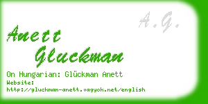anett gluckman business card